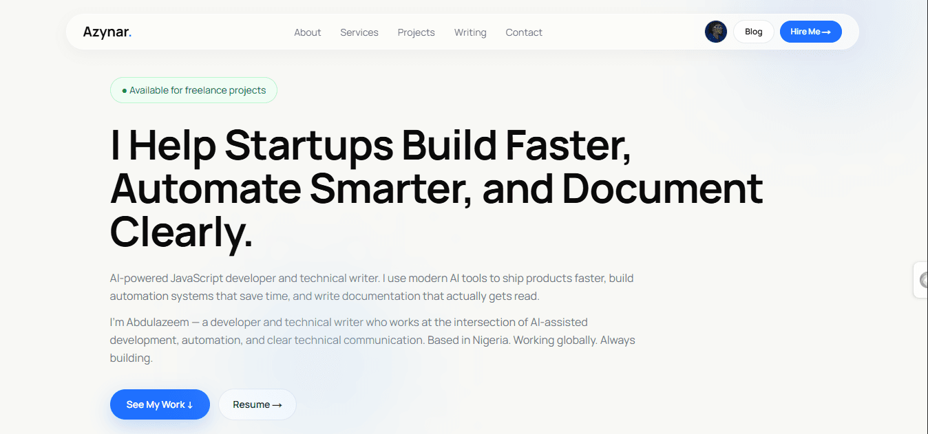 Personal Developer Portfolio